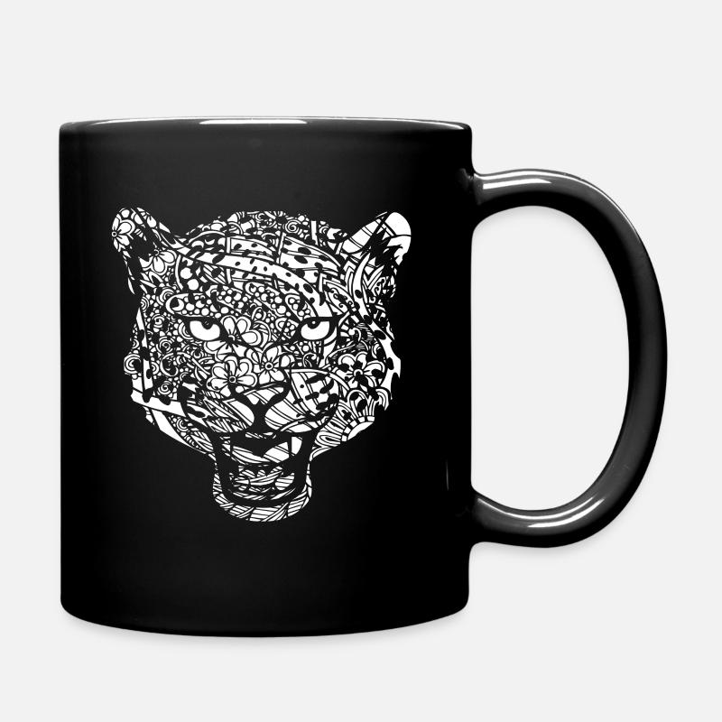 Motif floral léopard léopard - Mug uni - noir