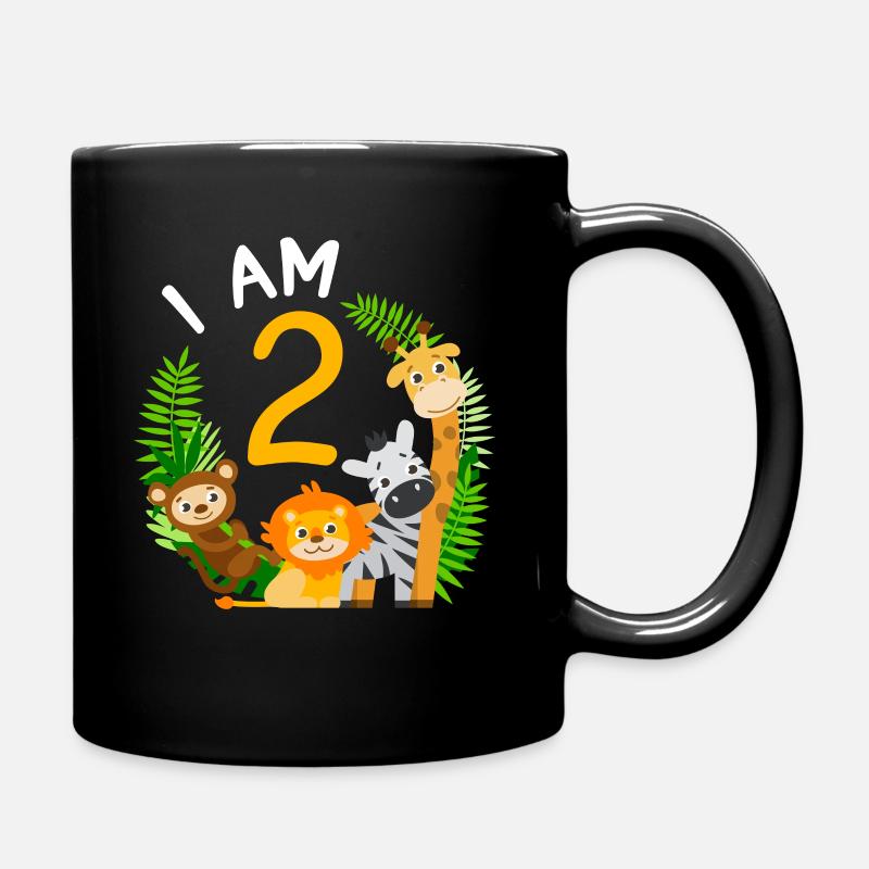 2ème anniversaire chemise anniversaire jungle second - Mug uni - noir