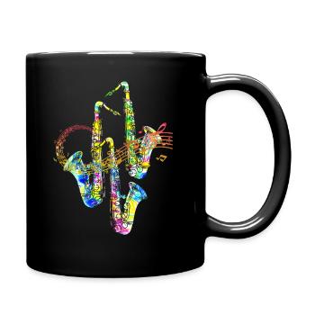 Saxophon - Tasse einfarbig - Schwarz - Rechts
