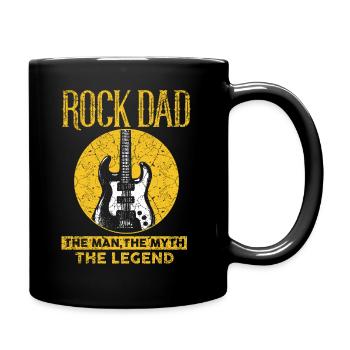 Rock Papa Rock und Roll Vatertag Geschenk - Tasse einfarbig - Schwarz - Rechts