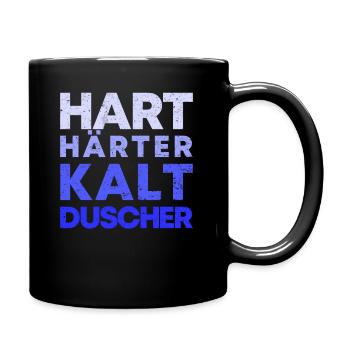 Kaltduscher Hart Männlich Kalt Duschen Geschenk - Tasse einfarbig - Schwarz - Rechts