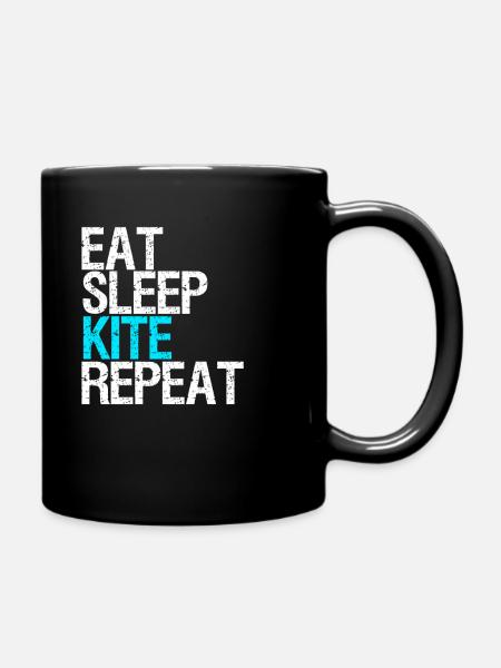 Mangez le cerf-volant sommeil répéter surfeur cadeau de surf - Mug uni - noir