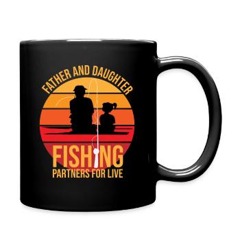 Fishing Father and daughter fishing partners for l - Full Colour Mug - black - Right