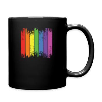 Regenbogen - Tasse einfarbig - Schwarz - Rechts