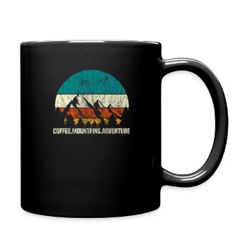 Coffee mountains adventure hiking climbing gift - Full Colour Mug - black - Right