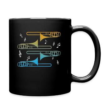 Posaune - Tasse einfarbig - Schwarz - Rechts