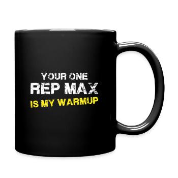 Ihr einziger Vertreter Max ist mein Aufwärmen - Bo - Tasse einfarbig - Schwarz - Rechts