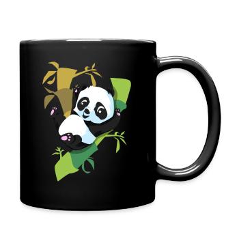 Panda - Tasse einfarbig - Schwarz - Rechts