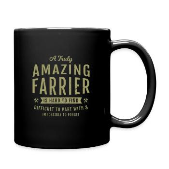 Hufschmied Hufschmiede Schmiede Geschenkidee - Tasse einfarbig - Schwarz - Rechts
