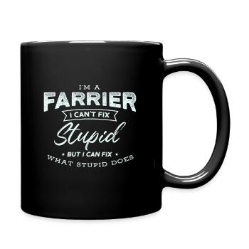 Hufschmied Hufschmiede Schmiede Geschenkidee - Tasse einfarbig - Schwarz - Rechts