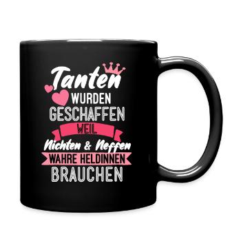 Tante Geschenk Patentante Geschenkidee Geburt - Tasse einfarbig - Schwarz - Rechts