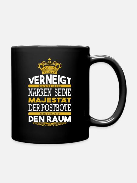 Briefträger Postbote Zusteller Kurier - Tasse einfarbig - Schwarz