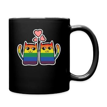 Chat Gay Pride Merch - Mug uni - noir - Droite