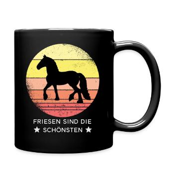 Friesen Pferd - Tasse einfarbig - Schwarz - Rechts