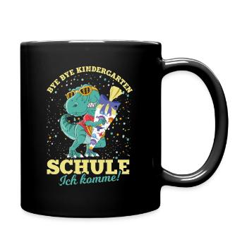 Einschulung 2020 Dinsoaurier Geschenk Erstklässler - Tasse einfarbig - Schwarz - Rechts