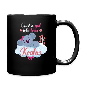 Koala Mädchen Tiere - Tasse einfarbig - Schwarz - Rechts
