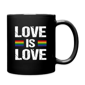 Liebe ist Liebe - Tasse einfarbig - Schwarz - Rechts