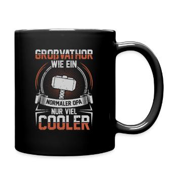 Opa - Großvathor - Großvater Grossvater Geschenk - Tasse einfarbig - Schwarz - Rechts