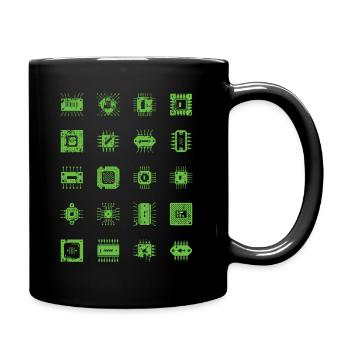 Microchips Mikrochip CPU Informatiker Hardware - Tasse einfarbig - Schwarz - Rechts