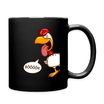 Verrücktes Huhn - Tasse einfarbig - Schwarz - Rechts