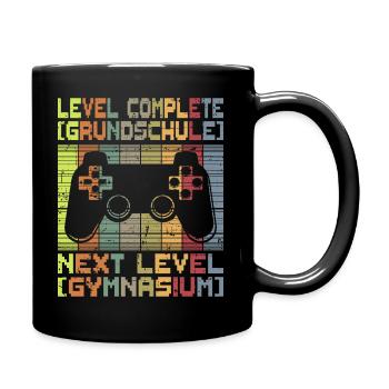 Level Grundschule Abschluss Gymnasium Gamer - Tasse einfarbig - Schwarz - Rechts
