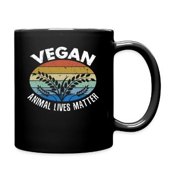 Vegan Animal lives matter Tierschutz Tierrechte - Tasse einfarbig - Schwarz - Rechts
