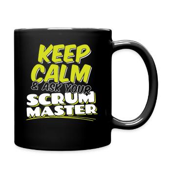 Scrum Master Keep Calm And Ask - Full Colour Mug - black - Right