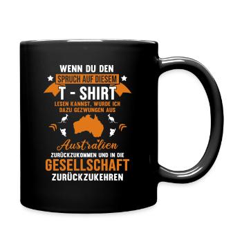 Australien - Tasse einfarbig - Schwarz - Rechts