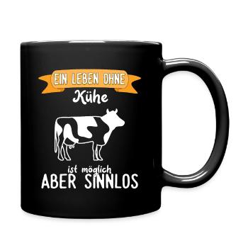 Kuh - Ein Leben ohne Kühe - Tasse einfarbig - Schwarz - Rechts