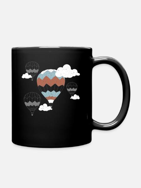 Heißluftballons - Tasse einfarbig - Schwarz