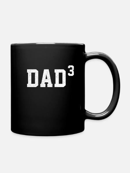 Geschenk für Vatertag Papa Dad Hoch 3 Dreifacher - Tasse einfarbig - Schwarz