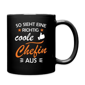 Chefin Coole Vorgesetzte Geschenkidee - Tasse einfarbig - Schwarz - Rechts