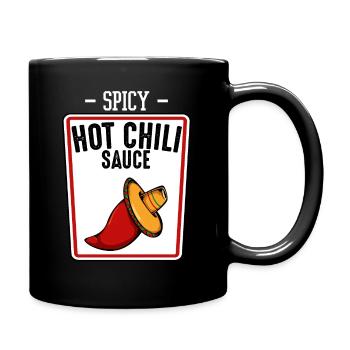 Spicy Hot Chili Sauce - Scharfe Chilischote - Tasse einfarbig - Schwarz - Rechts