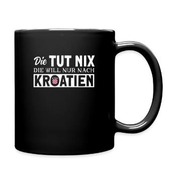 Will nach Kroatien Urlaub I Camping am Meer Partne - Tasse einfarbig - Schwarz - Rechts