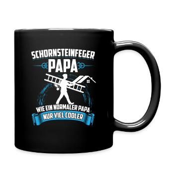 Schornsteinfeger Papa Vatertag Geschenk - Tasse einfarbig - Schwarz - Rechts