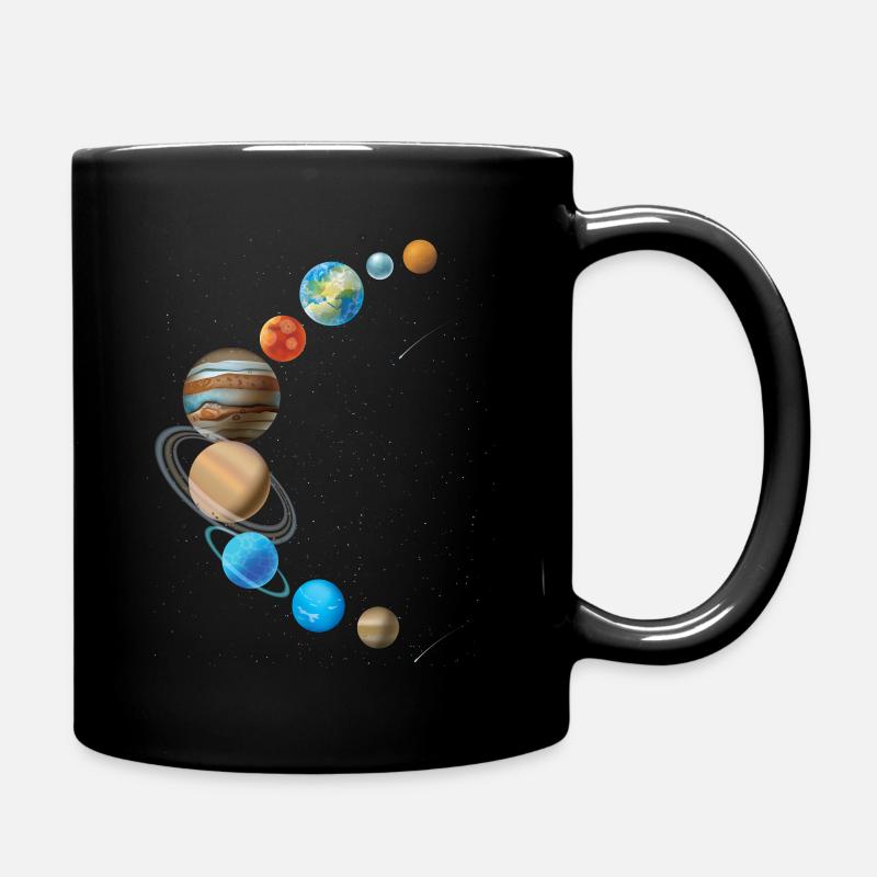 Space Space Solar system in cresnel shape - Full Colour Mug - black