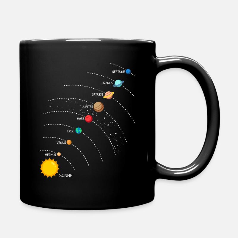 Planeten Galaxie Sonnensystem in Reihe - Tasse einfarbig - Schwarz