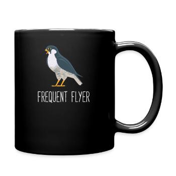 Ein Wanderfalke - ist ein Vielflieger - Tasse einfarbig - Schwarz - Rechts