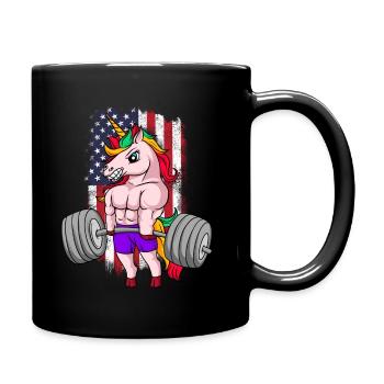 Drapeau américain Licorne Gym Motivation Workout Lifti - Mug uni - noir - Droite