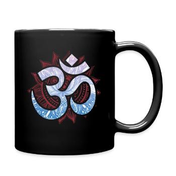 Psychedelic Om Art Goa Psytrance Style - Tasse einfarbig - Schwarz - Rechts