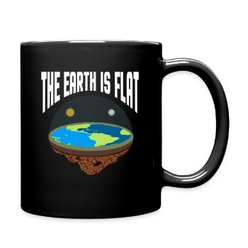 Globe terrestre plat modèle de carte de la terre plate - Mug uni - noir - Droite