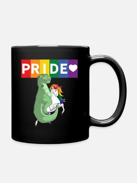 LGBT Homosexuell Stolz TRex Tyrannosaurus Rex Dinosaurier - Tasse einfarbig - Schwarz