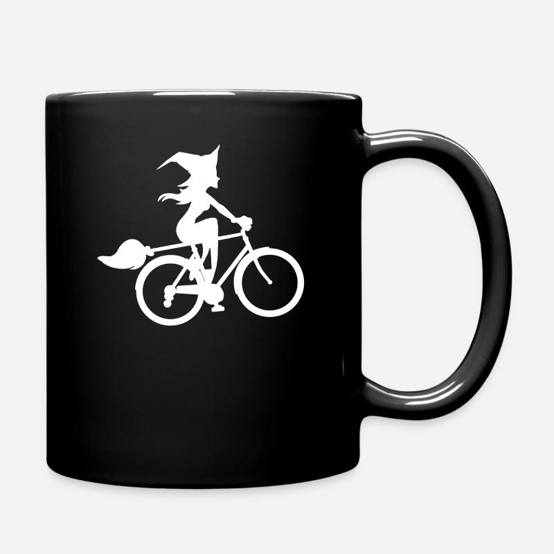 Fahrradfahrer Hexe Halloween Radfahren Geschenk - Tasse einfarbig - Schwarz