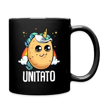 Unitato cute kawaii unicorn magic potato - Full Colour Mug - black - Right