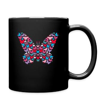Schmetterling aus Schmetterlingen - Tasse einfarbig - Schwarz - Rechts