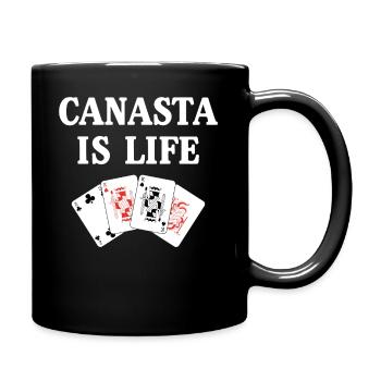 Lustiger Kartenspieler Canasta ist Lebensgrafik - Tasse einfarbig - Schwarz - Rechts