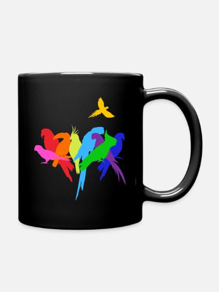 Parrot Parrot Shirt Budgie Parrot Birds - Full Colour Mug - black