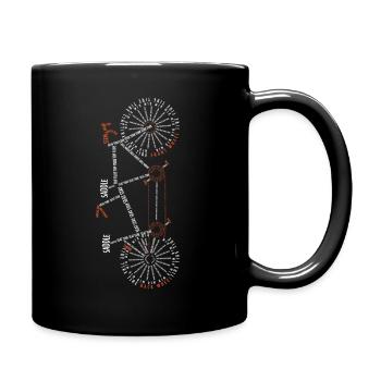 Tandem bike tandem partner anatomy gift idea - Full Colour Mug - black - Right