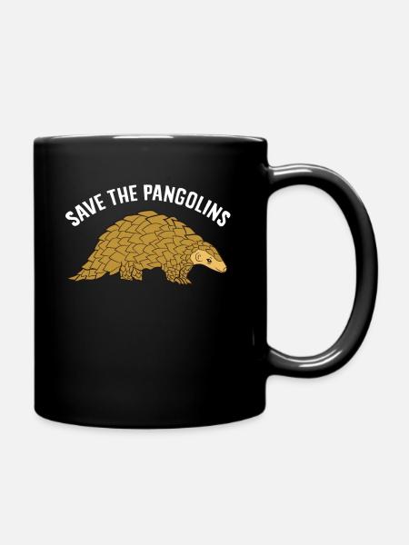 Save The Pangolins Cute Pangolin Lover Gift - Full Colour Mug - black