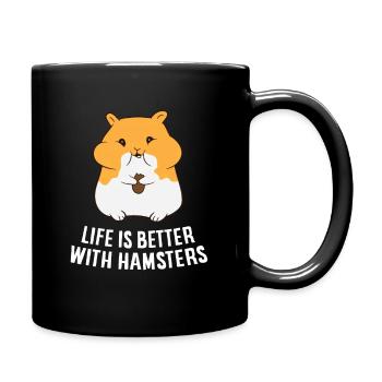 Avec un hamster, la vie est mieux l’amour - Mug uni - noir - Droite